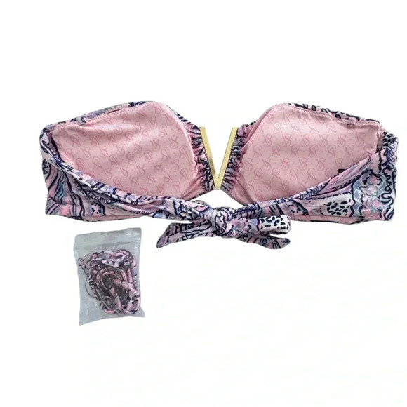 Victoria Secret Swimwear Pink Purple Bombshell Removable Straps, Swim Bikini Top - Picture 8 of 9